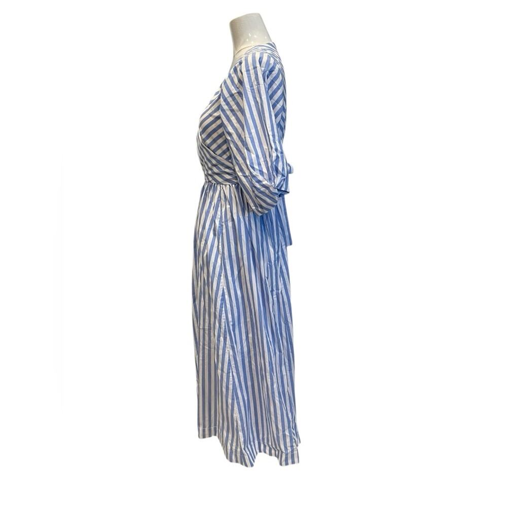 Staud Jodie Stripe Wrap Midi Dress Size:M - Picture 7 of 12